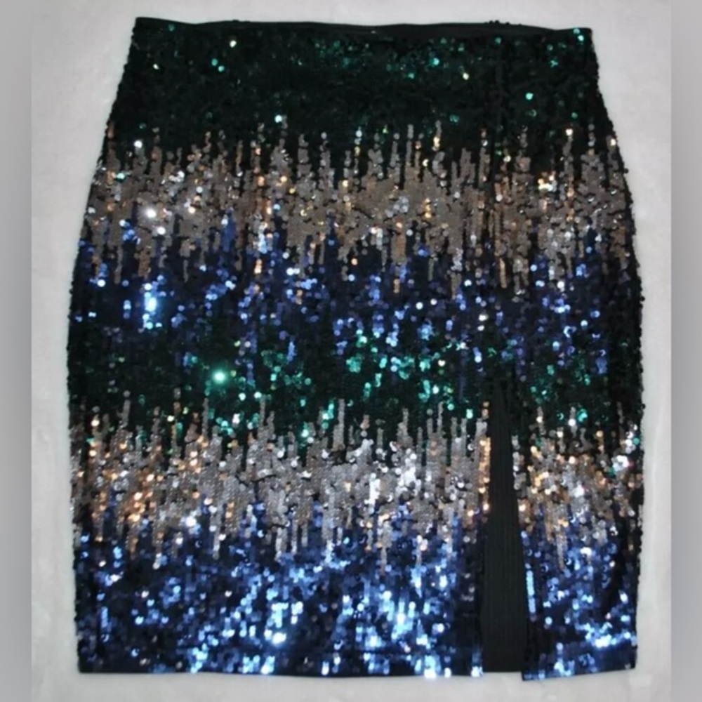 EXPRESS Sequin Pencil Midi Skirt Holidays size XL NWOT